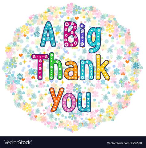 Big thank you greeting card Royalty Free Vector Image