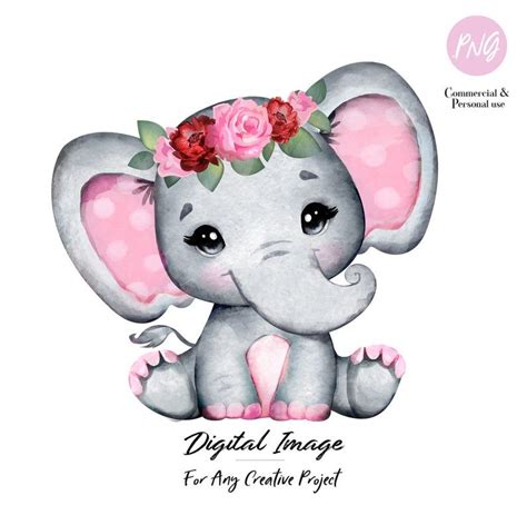 Free Baby Elephant Pink Svg 854 SVG PNG EPS DXF File