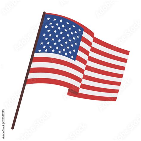 Flag of the United States icon in cartoon style isolated on white ...