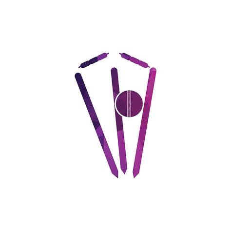 Premium Vector | Cricket wickets and ball logo wicket and bails logo ...