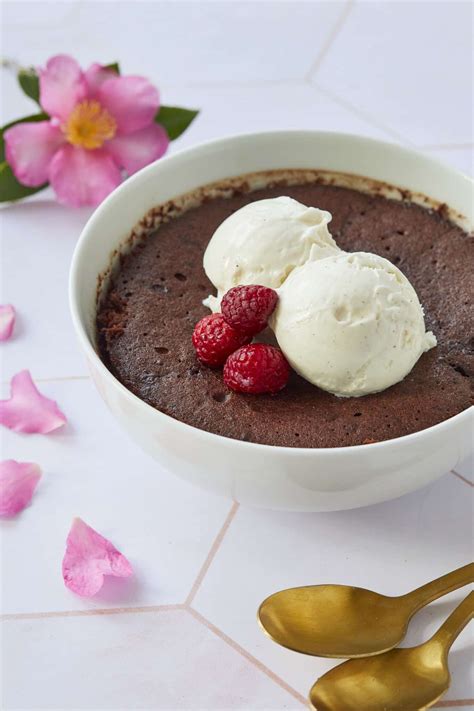 Microwave Chocolate Lava Cake Bowl Recipe For Two - Bigger Bolder Baking