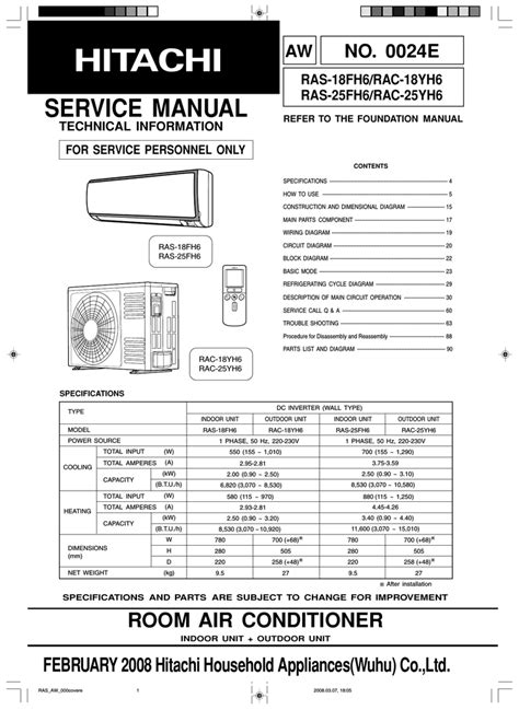 Hitachi Air Conditioner Spare Parts List | Webmotor.org