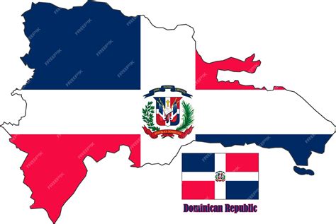 Premium Vector | Dominican republic map and flag