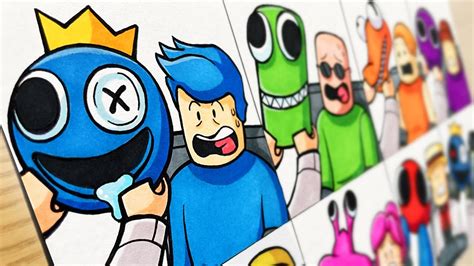 Drawing ROBLOX- Origin of the Rainbow Friends / Rainbow Friends Story ...