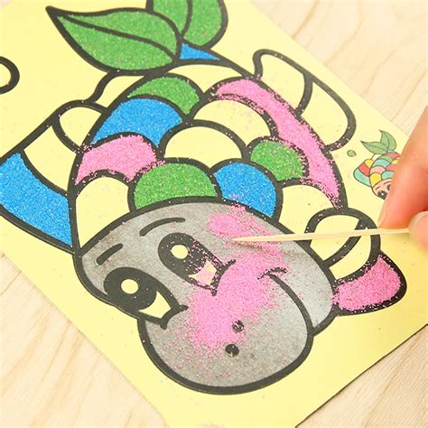 10pcs/lot Colored Sand Painting Drawing Toys Sand Art Kids Coloring DIY ...