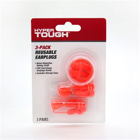 Hyper Tough Noise Canceling Reusable Ear Plugs, 3 Pairs - Walmart.com