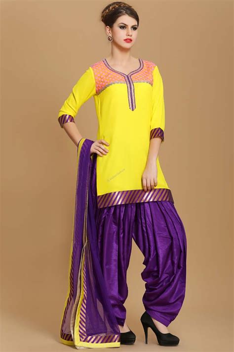 Modern Indian Girls' Traditonal Attire: Punjabi Patiala Salwar Suit