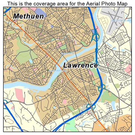 Aerial Photography Map of Lawrence, MA Massachusetts