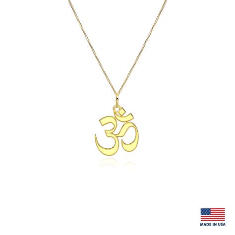 Gold Om Symbol Pendant 14k Solid Gold Ohm Mantra Necklace - Etsy