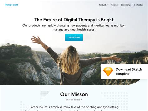 Digital Therapy Website Template Freebie - Download Sketch Resource ...