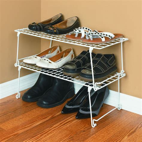 Closetmaid Stack and Hang Vinyl Coated Wire Organizing Shelf, White ...