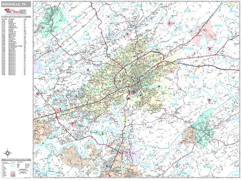 Knoxville Tennessee Wall Map (Premium Style) by MarketMAPS - MapSales