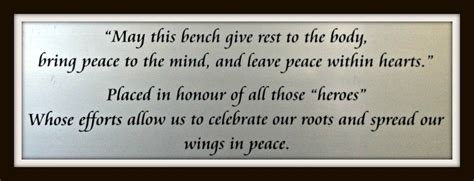 Memorial Bench Plaque Quotes. QuotesGram