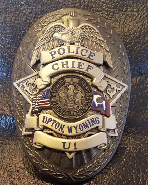 US State of Wyoming, City of Upton Police Department Badge | Police ...