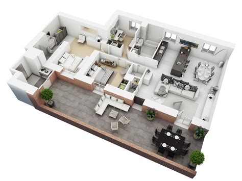 25 Planos Geniales en 3D para Distribución de Planta | Floor plan ...