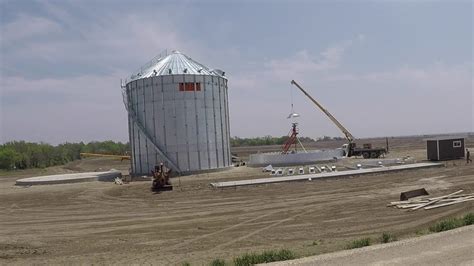 Grain Bin Construction Completed - YouTube