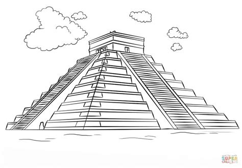 Mayan pyramid Chichen Itza Image result for mayan temple coloring pages ...