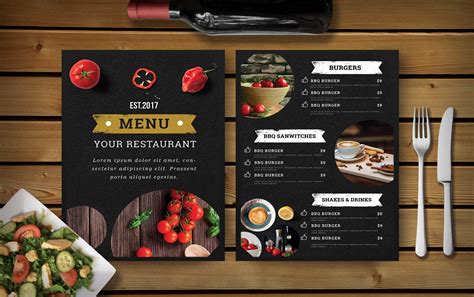 Premium Hotel PSD Dinner Menu Template - 99Effects