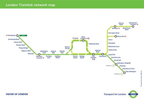 Croydon map - Croydon tram map (England)