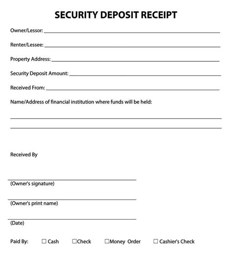 Cash Deposit Receipt Template Collection