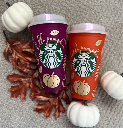 Fall Starbucks Reusable Hot Cup Fall Coffee Cup Hello - Etsy