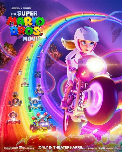 Princess Peach Hits Rainbow Road in New Poster for The Super Mario Bros ...