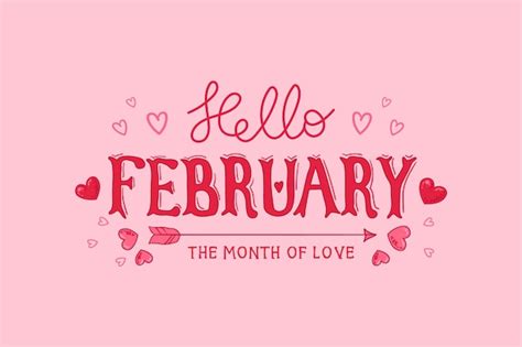 Free Vector | Hand drawn hello february lettering