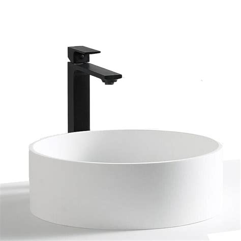 Cpingao 17.7 Inch Round Bathroom Vessel Sink, Above Counter Circle ...