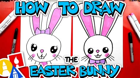 How To Draw A Big Easter Bunny Portrait - Art For Kids Hub