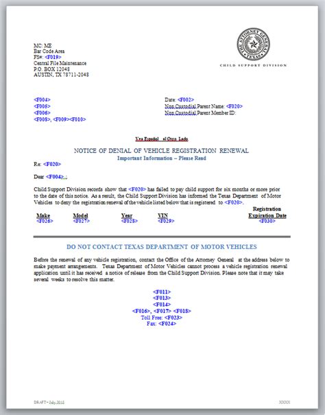 Texas Motor Vehicle Registration New Law - Infoupdate.org