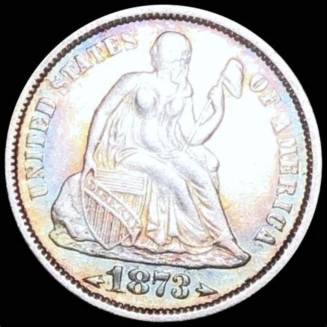 Bid Now: 1873 Seated Liberty Dime NEARLY UNCIRCULATED - December 5 ...