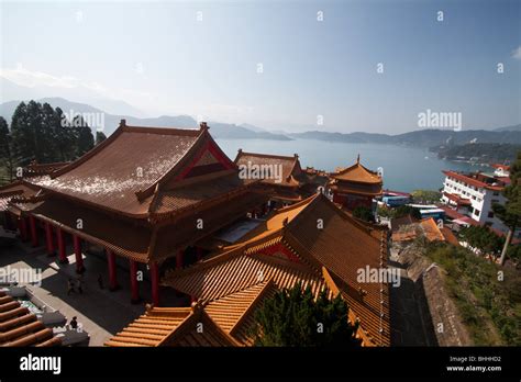 sun moon lake wenwu temple Stock Photo - Alamy