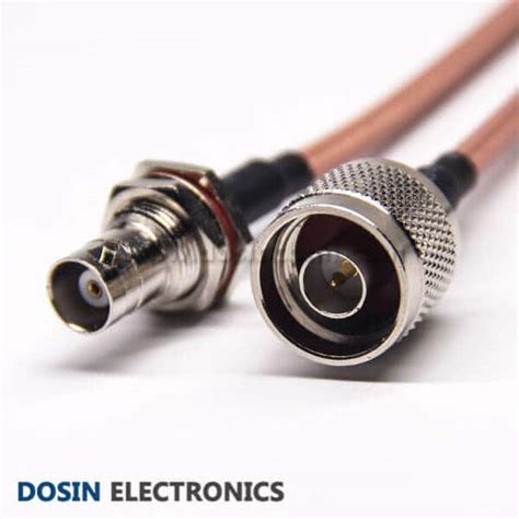 BNC Connector Coaxial Cable to N Type 180 Degree Male for RG142 Cable ...