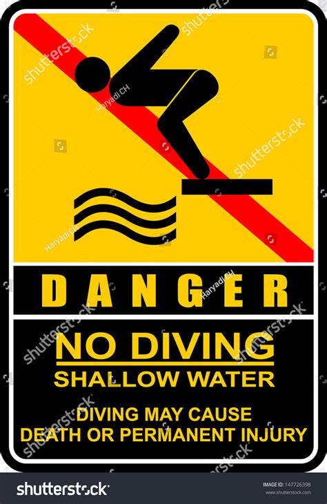 No Diving Jumping Stock Vector (Royalty Free) 147726398 | Shutterstock