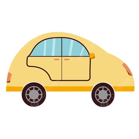 Simple Yellow Colour Cartoon Car Vector Design, Yellow Car, Car, Car ...