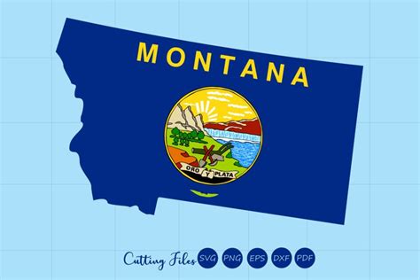 Montana state with flag background