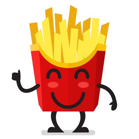 Smile French fries character emoji 23608641 PNG