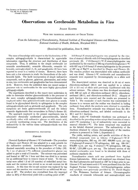 (PDF) Observations on cerebroside metabolism