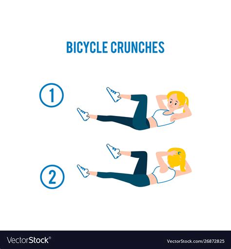 Bicycle crunches abs workout exercises Royalty Free Vector