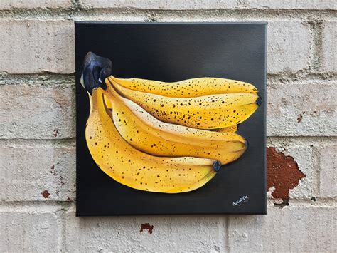 Bananas Acrylic Painting on Canvas Original Size | Etsy in 2021 ...