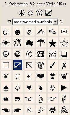 Unicode Symbols Copy Paste