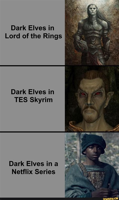 Dark Elves in Lord of the Rings Dark Elves in TES Skyrim Dark Elves ina ...