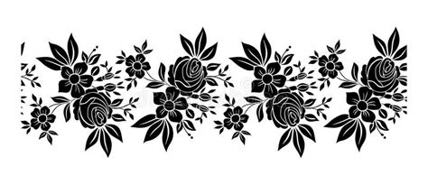 Seamless Small Vector Flower Border Design Stock Vector - Illustration ...