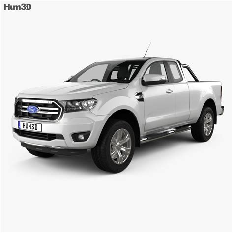 Ford Ranger Super Cab XLT 2021 3D model - Download Pickup on 3DModels.org