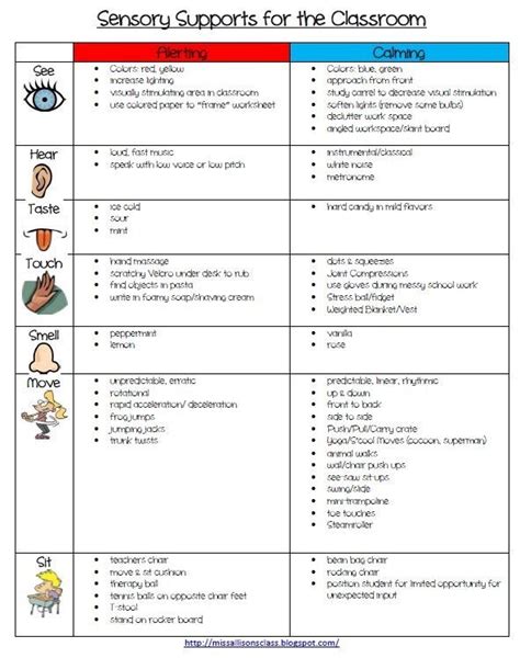 Sensory classroom, Sensory integration, Classroom freebies