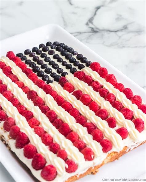 Flag Cake with Cream Cheese Frosting - Kitchen Fun With My 3 Sons