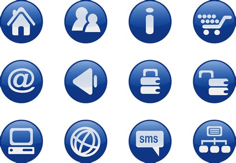 Blue Icons | Free Stock Photo | Collection of blue icon buttons | # 16645