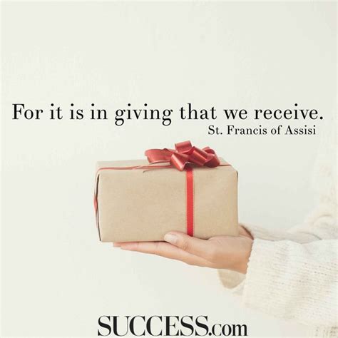 a person holding a gift box with a red ribbon on it and the quote for ...