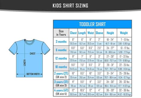 Kids Shirt Size Chart - VerbNow