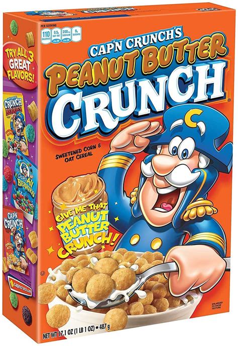 Cap'n Crunch Breakfast Cereal, Peanut Butter Crunch, 17.1 oz Box